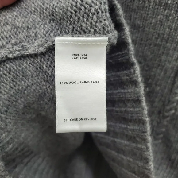 BCBGMaxAzria Women's Gray 100% Wool Short Sleeve Full Back Zip Sweater Size M - Picture 3 of 7